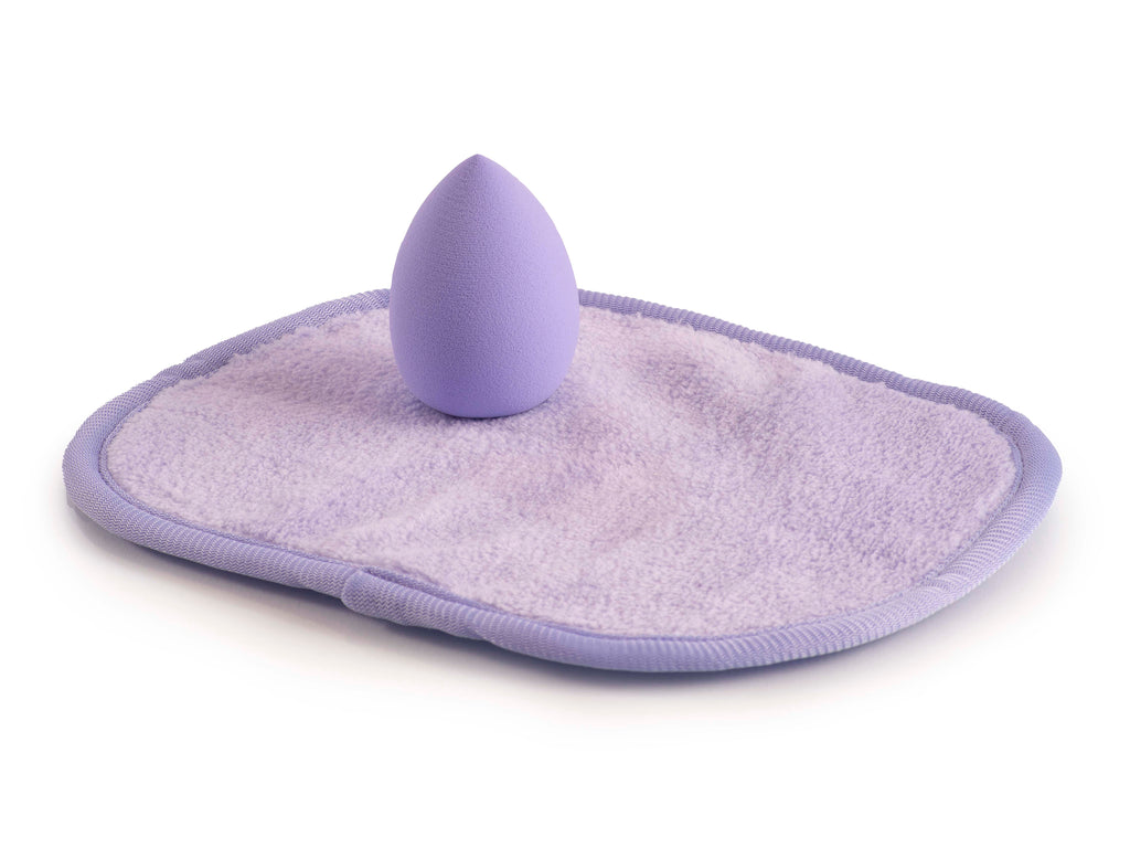 Beauty blender og hreinsiklútur